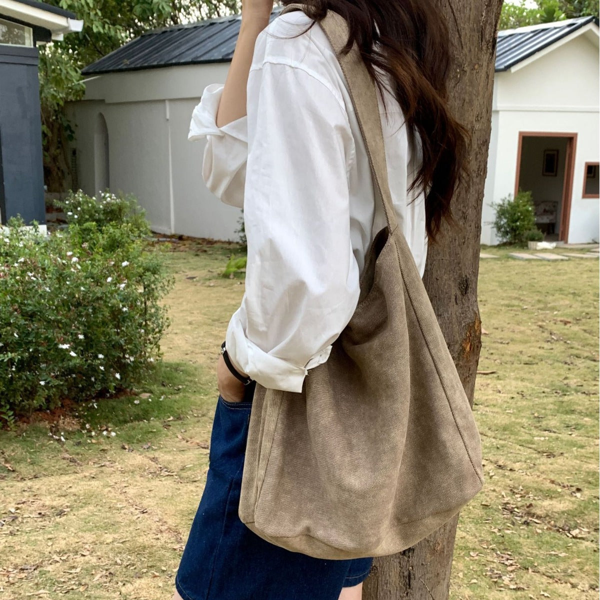 Capacity Idle Style Canvas Fashion Simple Shoulder Bags