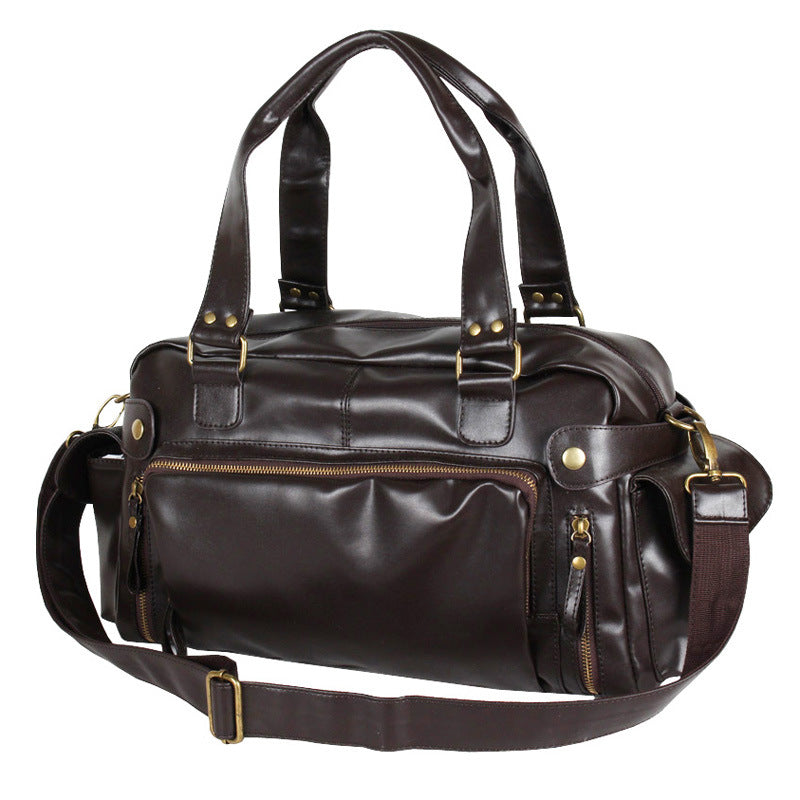 Men's Korean Style Leather Trendy Large Capacity Men's Handbags