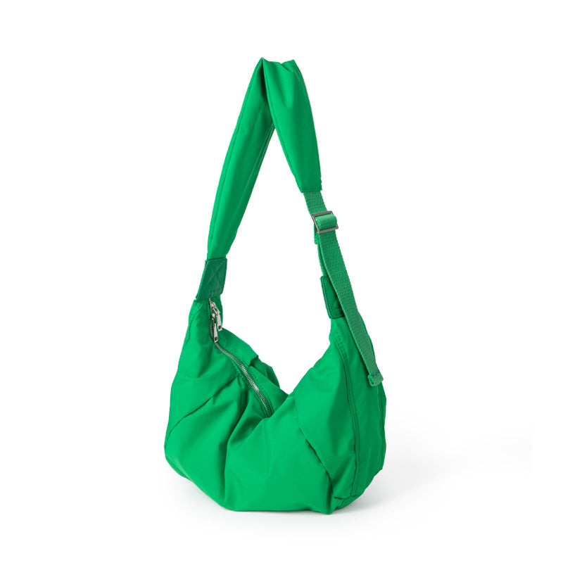 Capacity Nylon Cloth Texture Solid Color Shoulder Bags