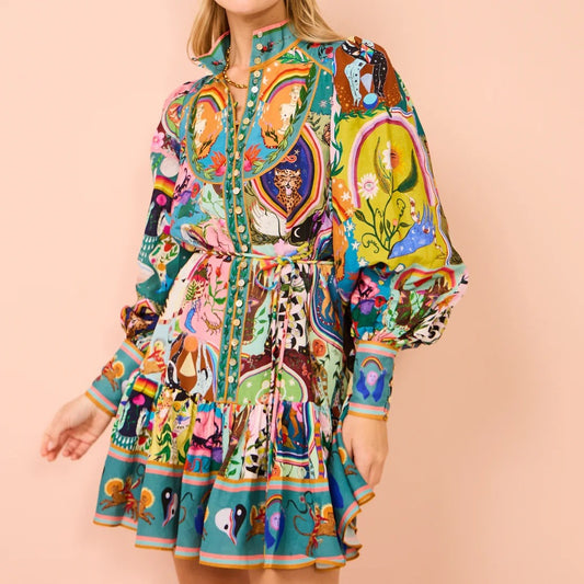 Casual Fashion Printing Shirt Temperament Wild Dresses