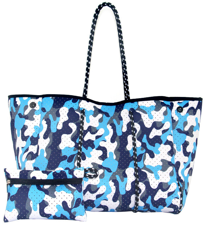 Leopard Print Printed Black Portable Beach Shoulder Bags