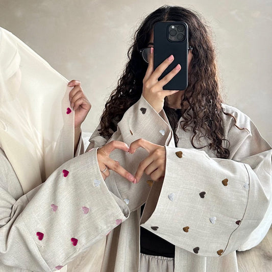 Fashion Love Embroidered Turkish Elegant Robe Clothing