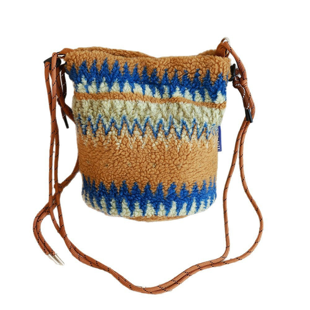 Women's Winter Plush Pouch Lamb Wool Western Style Women's Handbag