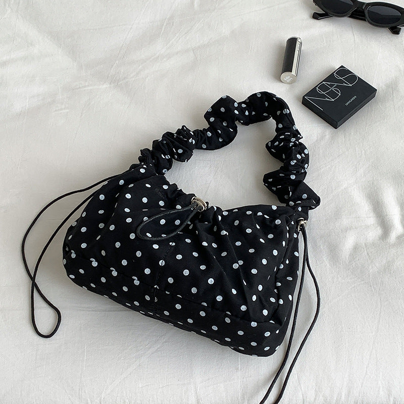 Women's Style Artistic Polka Dot Nylon Underarm Fresh Large Capacity Commuter Women's Shoulder Bag