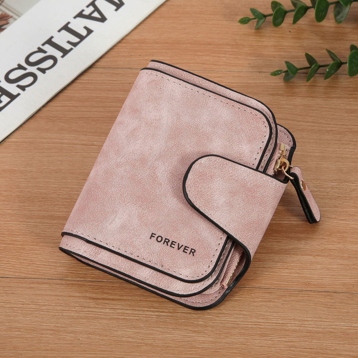 Glamorous Women's Retro Frosted Leather Short Coin Purses