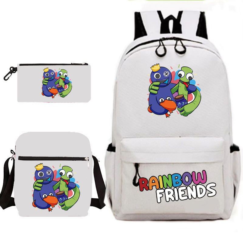 Rainbow Friends Game Pencil Three-piece Set Elementary School Students' Schoolbags