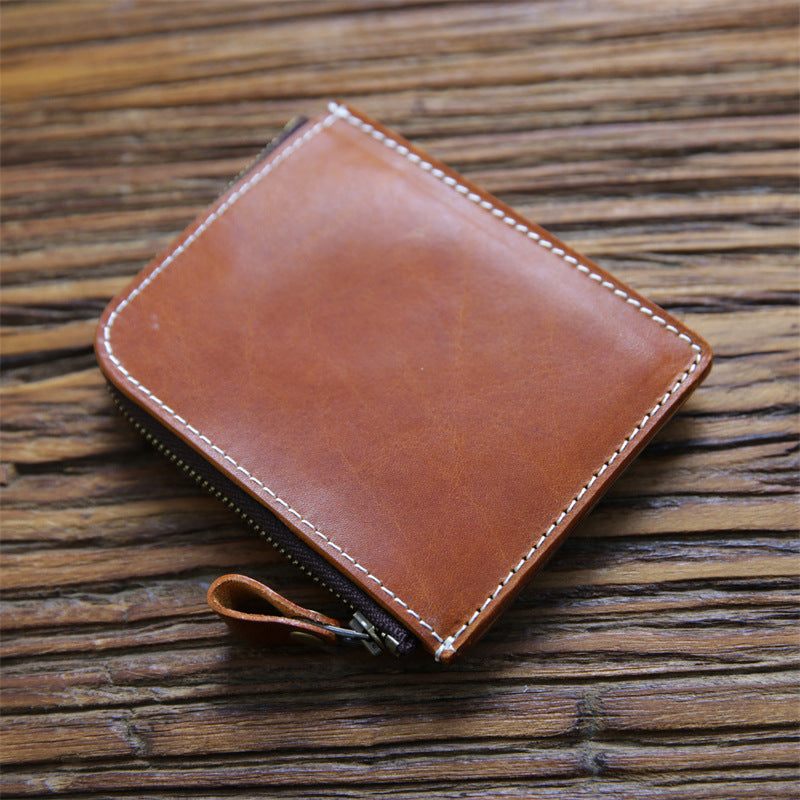 Men's Handmade Vintage Short Genuine Leather First Men's Wallets