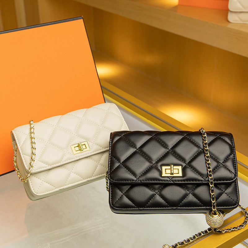 Trend Classic Style Rhombus Chain Golden Crossbody Bags