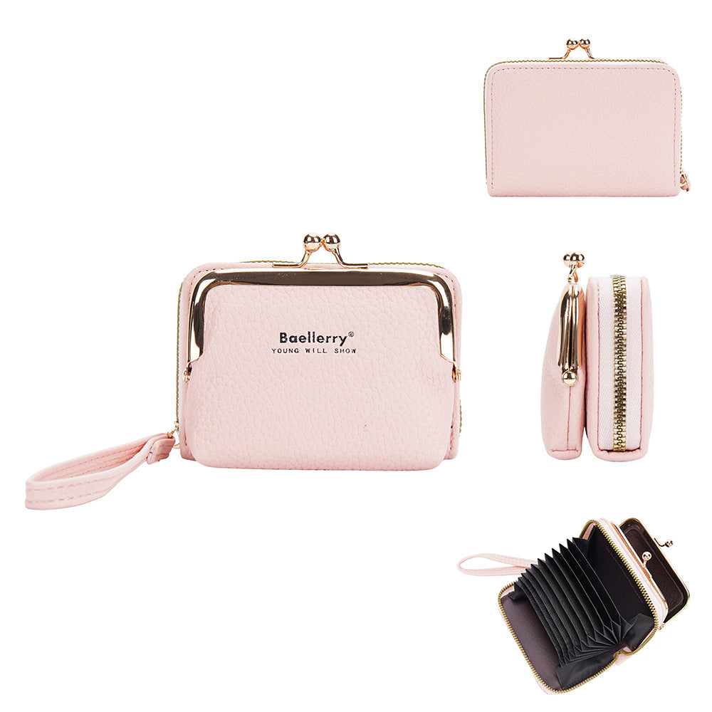 Women's Portable Zipper Expanding Mini Mouth Ladies Wallet