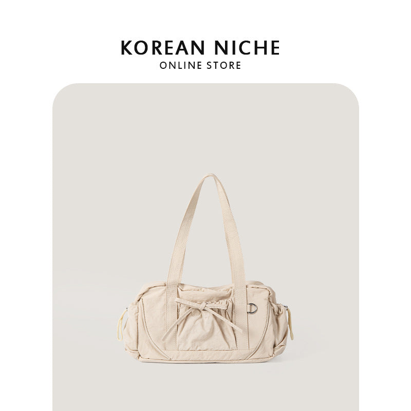 Autumn Niche Solid Color Nylon Portable Shoulder Bags