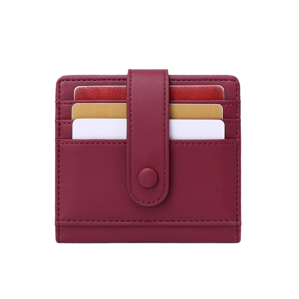Women's Compact Portable Swiping Short Solid Color Coin Purses