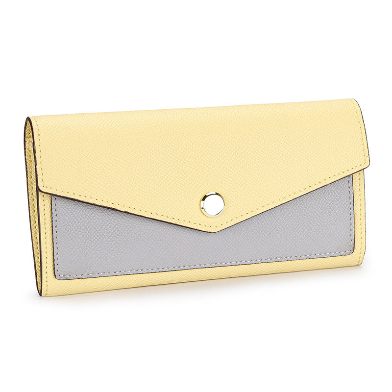 Women's Fashion Long Design Contrast Color Minimalist Clutch Large Handbags