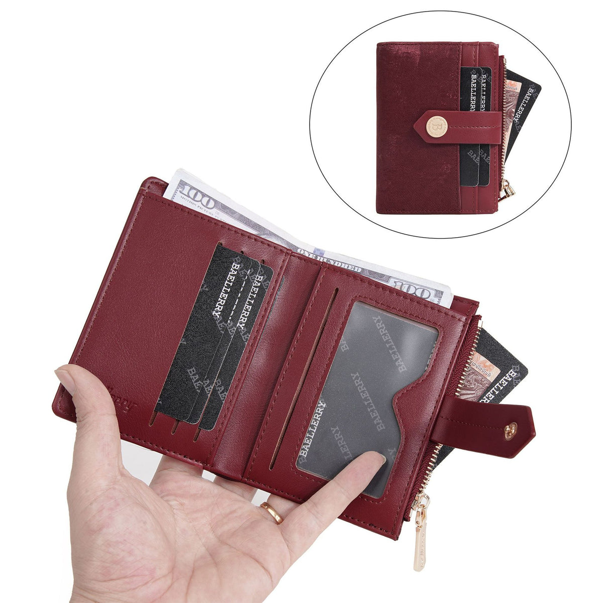 Attractive Integrated High-grade Short Style Zipper Purses