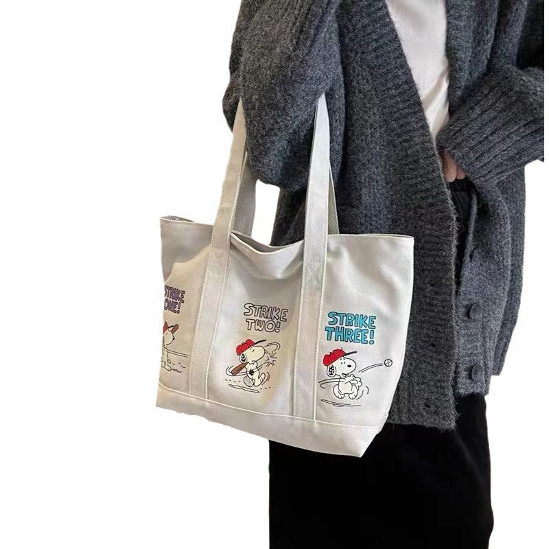Women's Canvas Large Capacity Korean Fashion Portable Women's Shoulder Bag