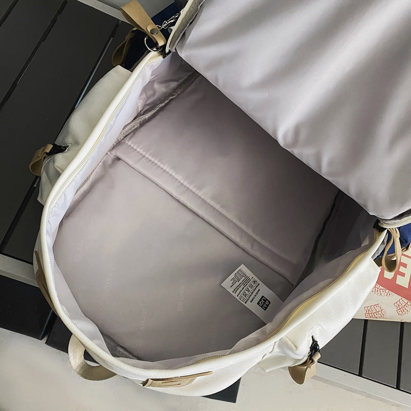 Men's Korean Contrast Color Trendy College Couple Backpacks