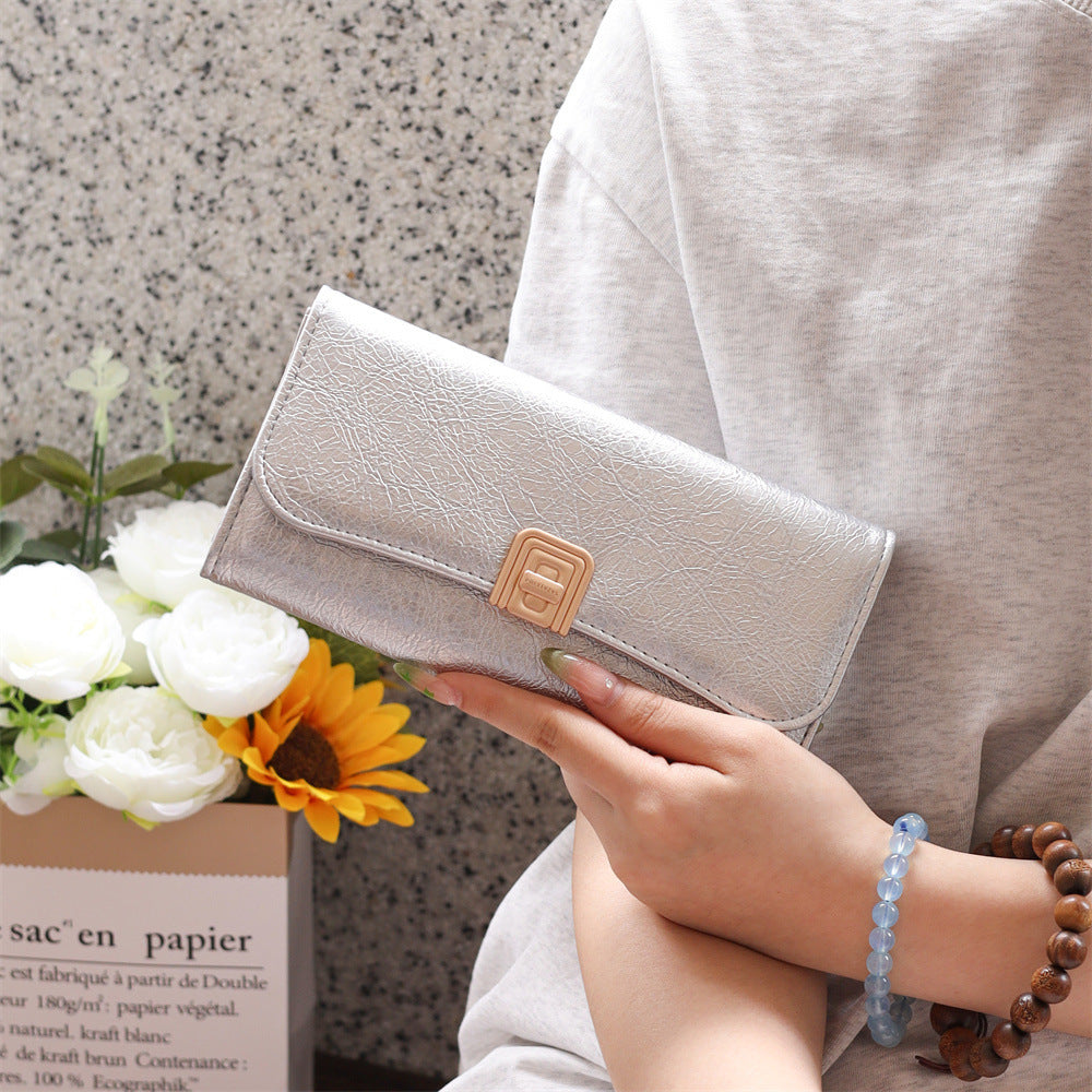 Women's High-grade Long Solid Color Multiple Slots Ladies Wallet