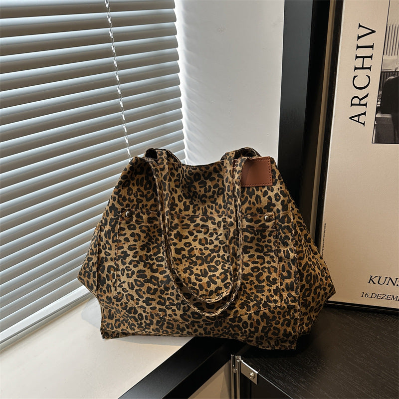 Women's Canvas Large Capacity Personalized Fashion Trendy Portable Women's Shoulder Bag