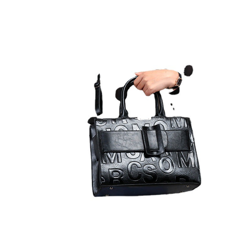 Women's Fashion Letter Pattern Portable Embossed Handbags
