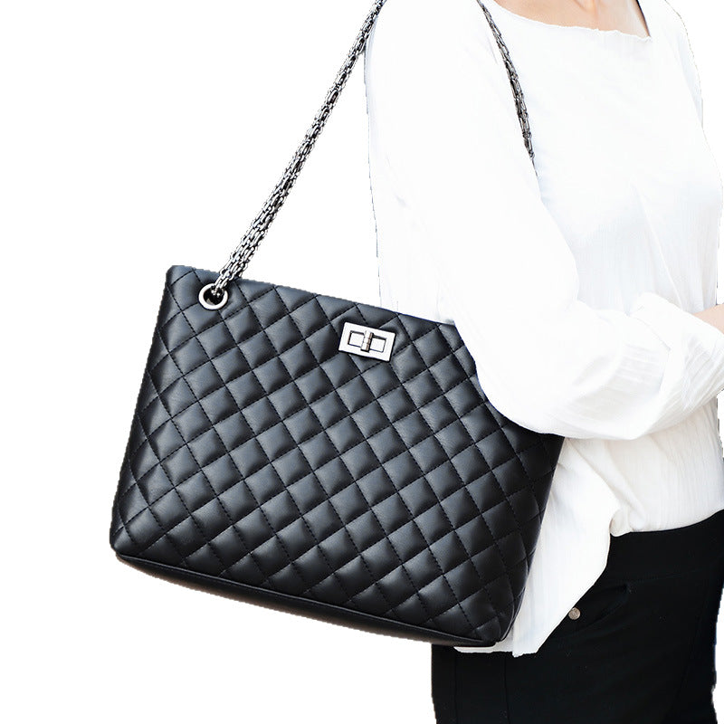 Women's Korean Fashion Rhombic Chain Large Capacity Women's Shoulder Bag