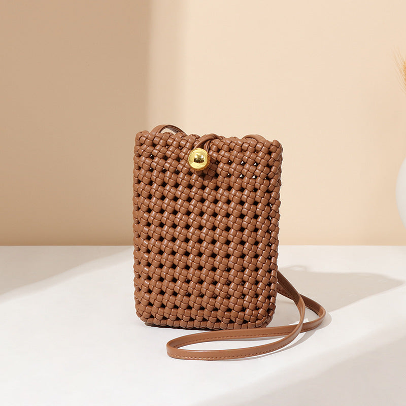 Slouchy Vertical Fashion Hand-woven Retro Simple Phone Bags