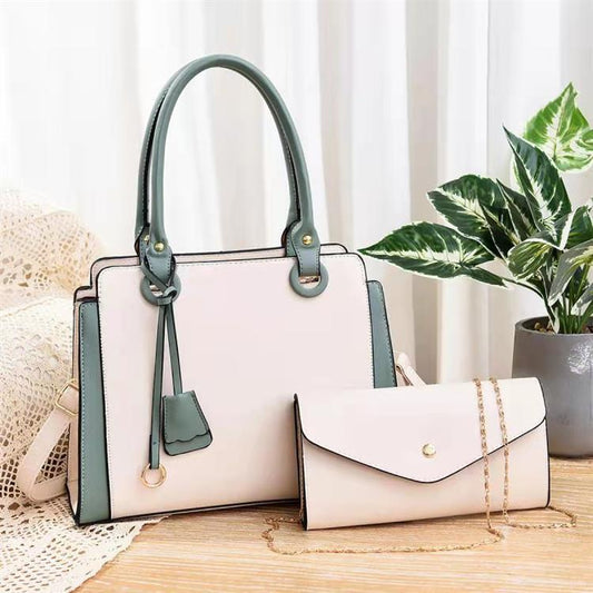 Women's Contrast Color Large Capacity Combination One Handbags