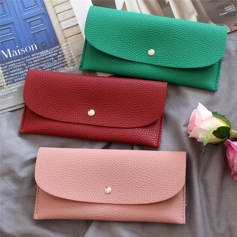 Fashion Lychee Pattern Simple Thin Long Ladies Wallet