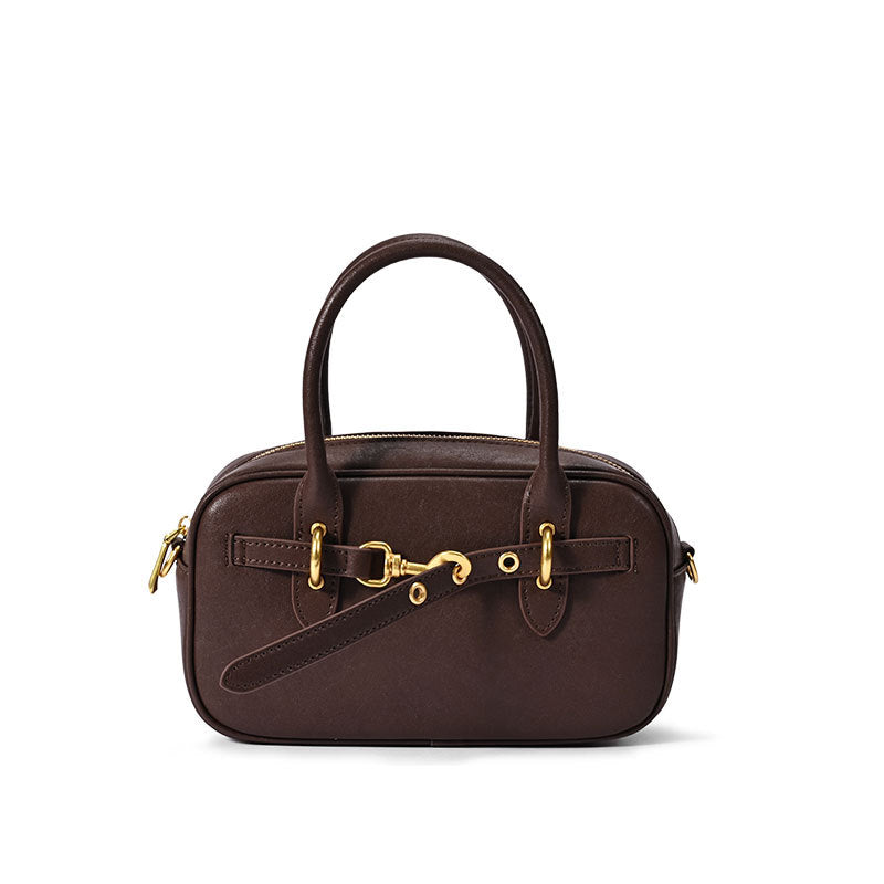 Women's Bowling Genuine Leather Vintage Portable Boston Fashion Women's Messenger Bag