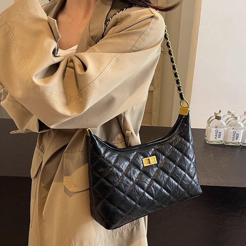 Women's Summer Leather Rhombus Chain Elegant High Women's Messenger Bag