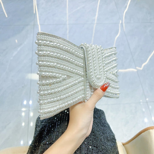 Retro High-grade Clutch Pearl Butterfly Dinner Handbags