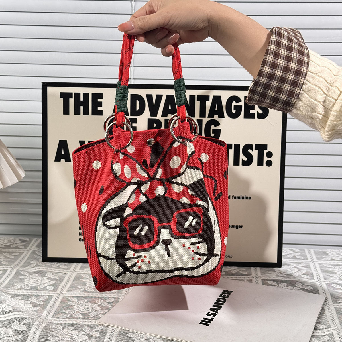 Festival Knitted Portable Out Large Capacity Women's Handbag