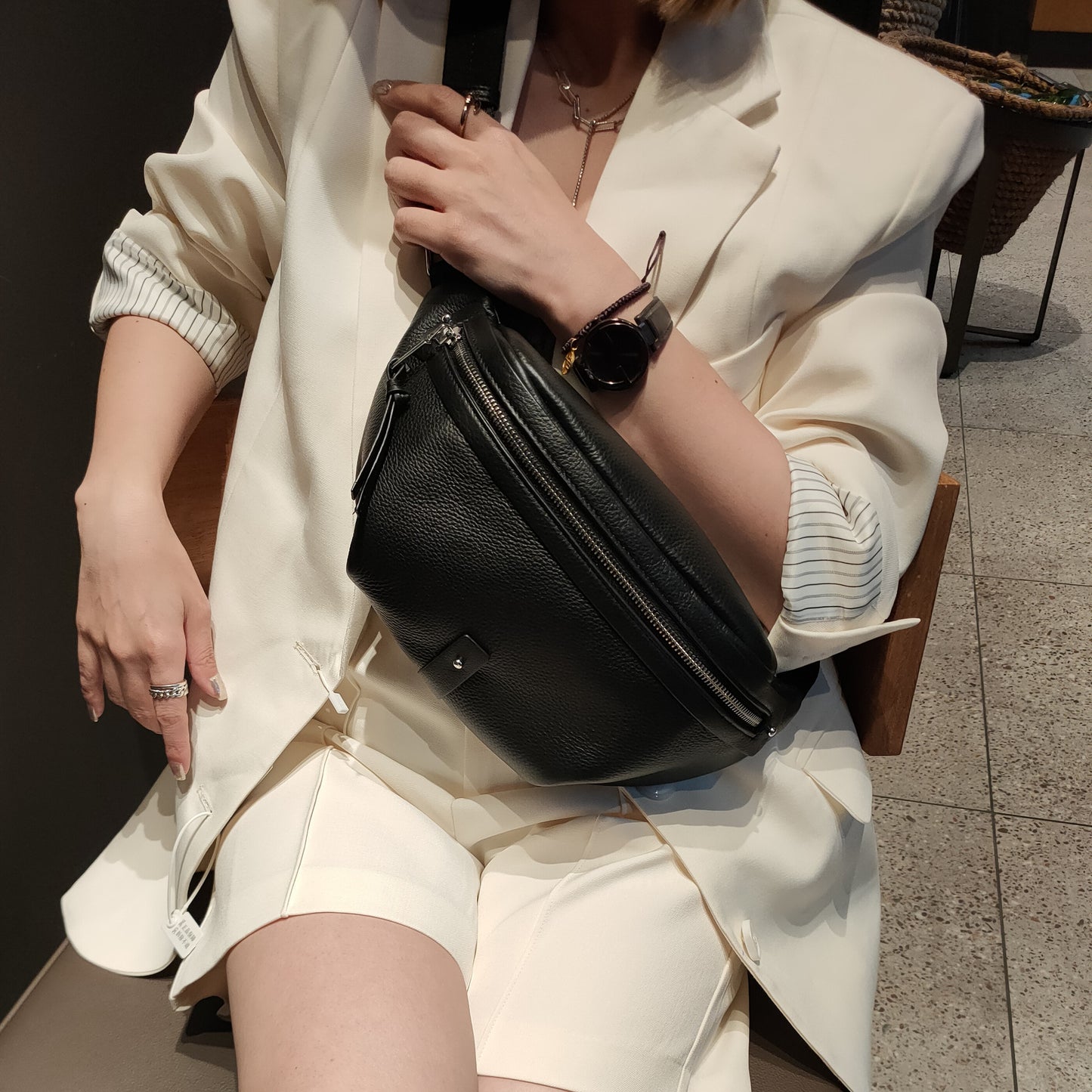 Fashion First Layer Cowhide Soft Leather Waist Packs