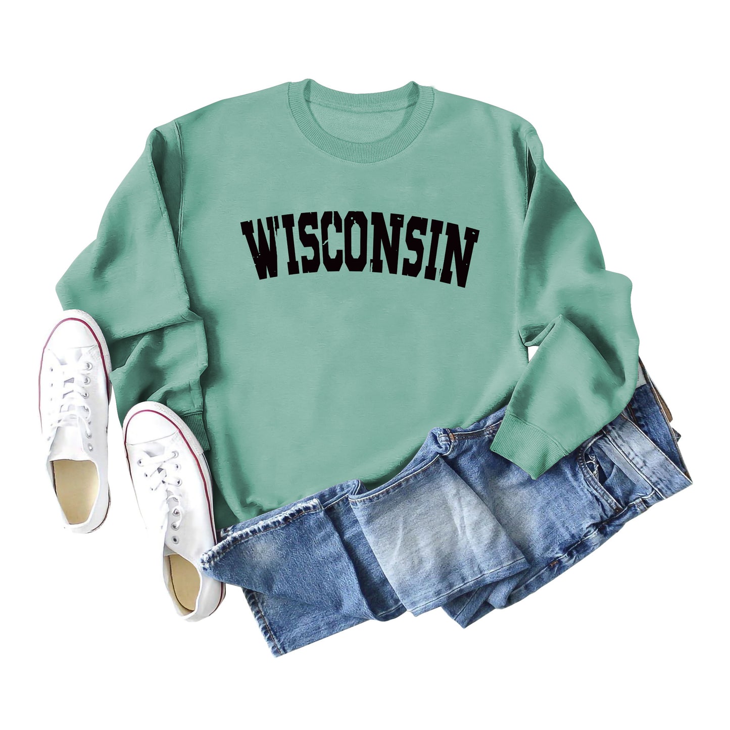 Women's Shirt Letter Print Casual Loose Round Sweaters