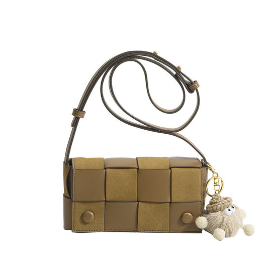 Creative Popular Retro Check Knitted Design Crossbody Bags