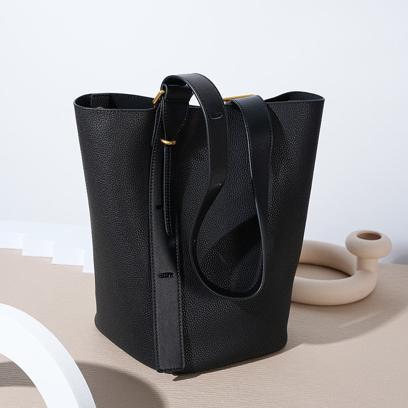 Women's Design High-grade Genuine Leather Light Luxury Commuter Soft Cowhide Large Shoulder Bags