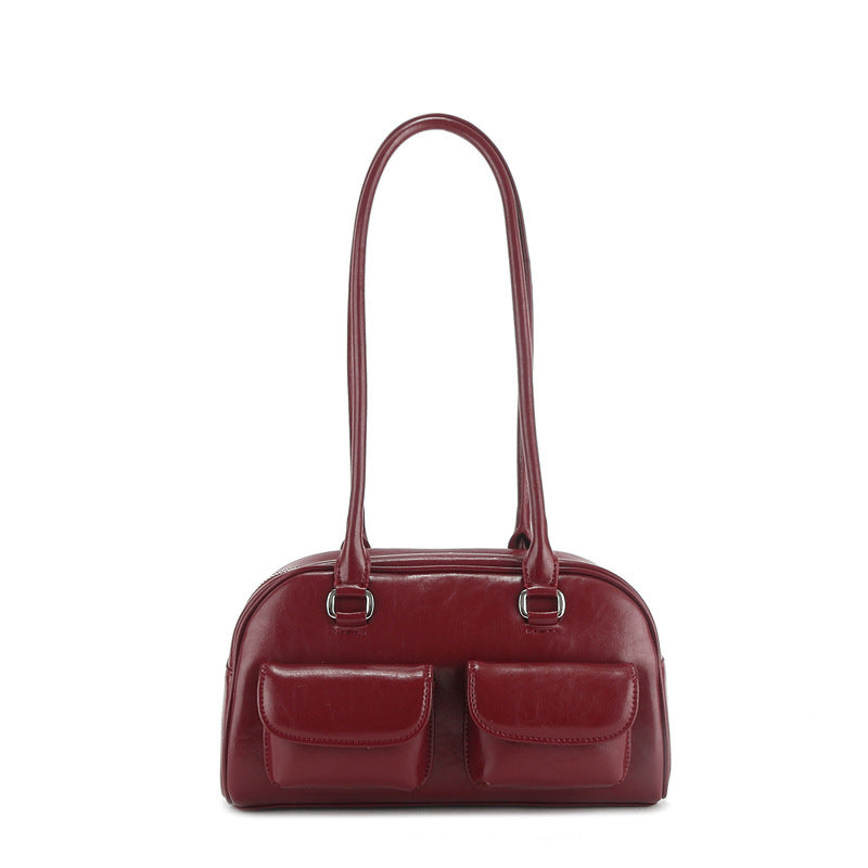 Women's Niche Stitching Dizzy Needle Bowling Boston Armpit Bags