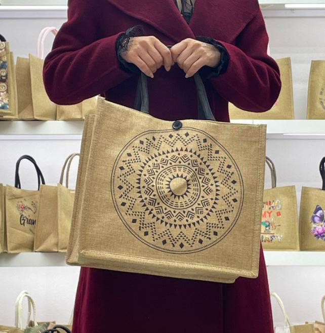 Large Capacity Versatile Summer Linen Fashion Tote Bags