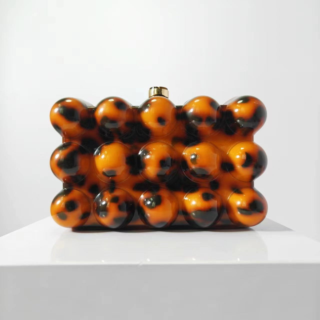 French Wave Pearlescent Egg Shell Acrylic Evening Bags