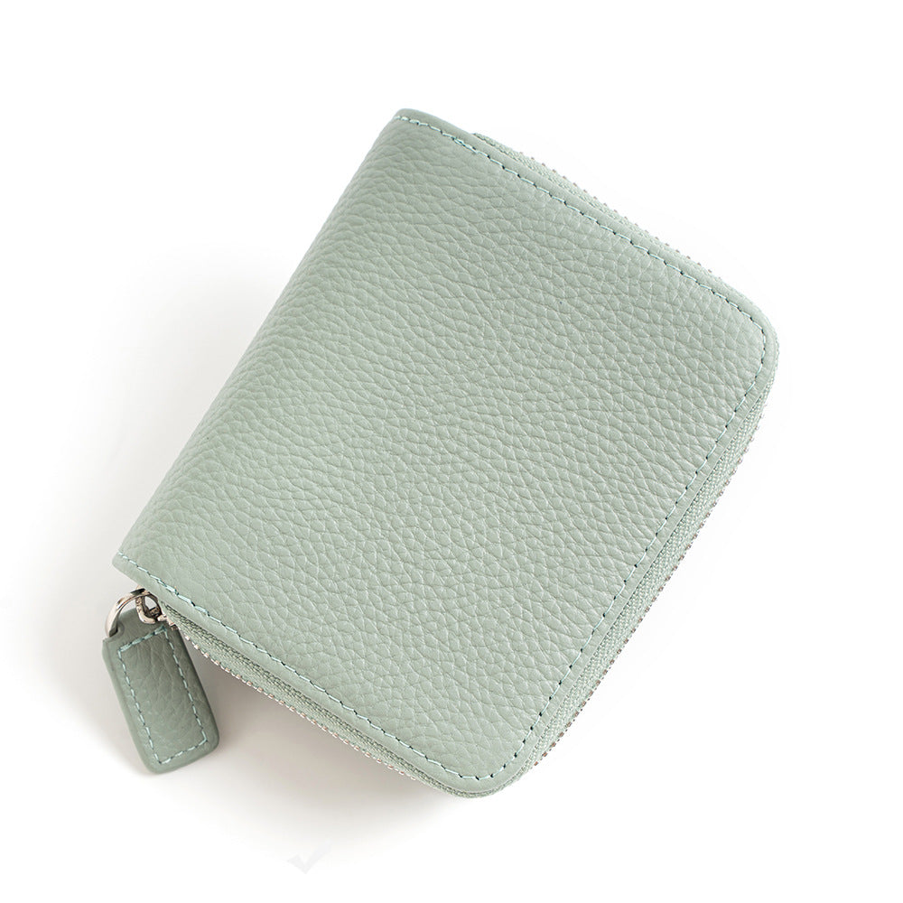 Women's Leather Multiple Slots Expanding Cowhide Large Ladies Wallets