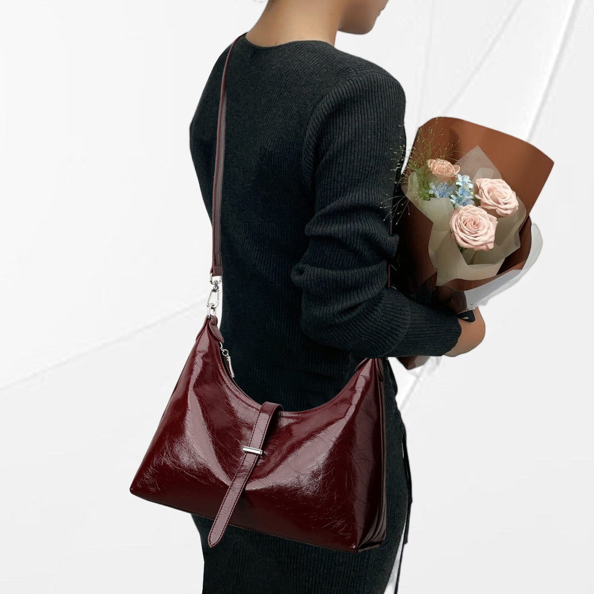 Versatile Women's Daily Commuter Cowhide For Women's Shoulder Bag