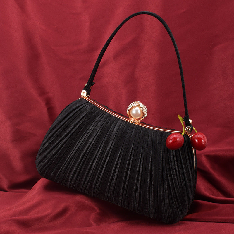 Women's Dinner Pleated Solid Color Simple Fashion Evening Bags