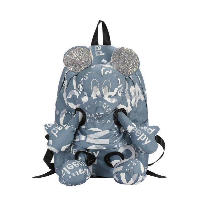 Women's Large Capacity Fashion Letters Contrast Color Backpacks