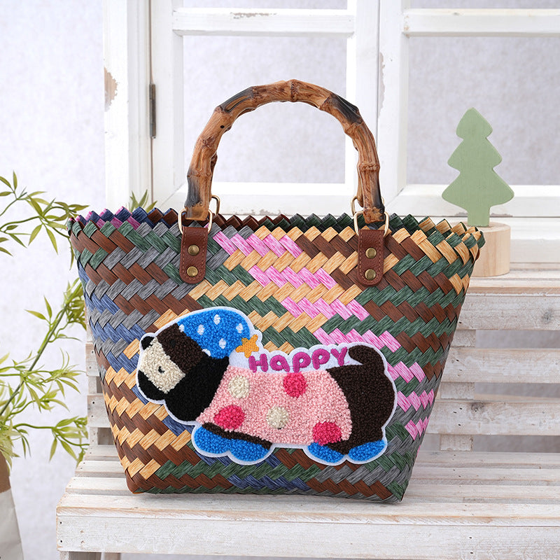 Women's Curtain Cloth Large Capacity Woven Gift Bags