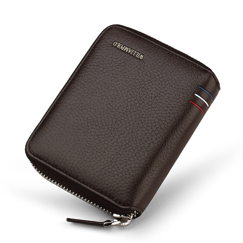 Men's Emperor Paul Zipper Genuine Leather Short Men's Wallet