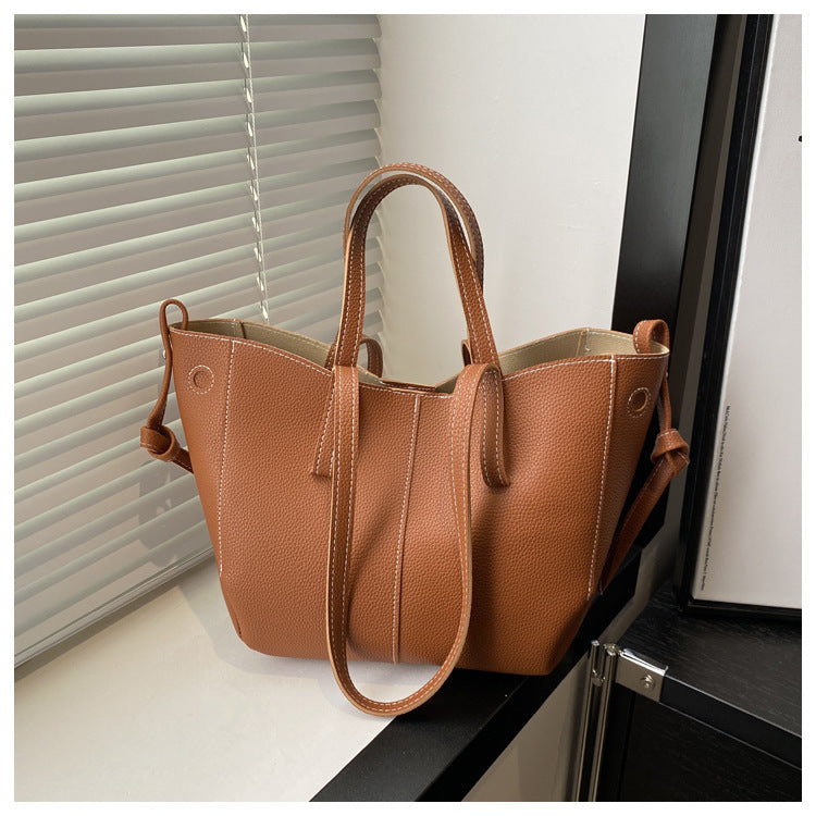 Women's Large Capacity Trendy Fashion Solid Color Korean Bags