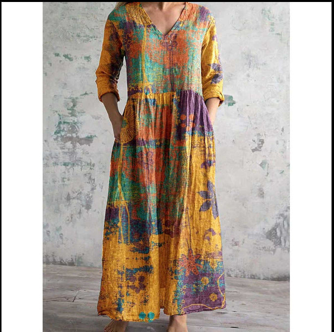Women's Printed Summer City Casual Loose Dress Dresses