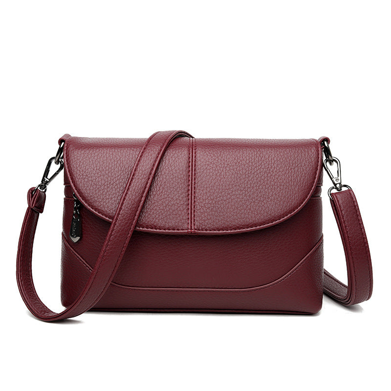 Women's Fashion Mother Texture Soft Leather Graceful Crossbody Bags