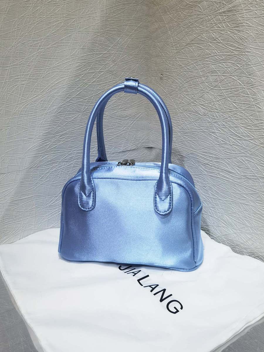 Niche Satin Pink Ballet Style Bowling Handbags