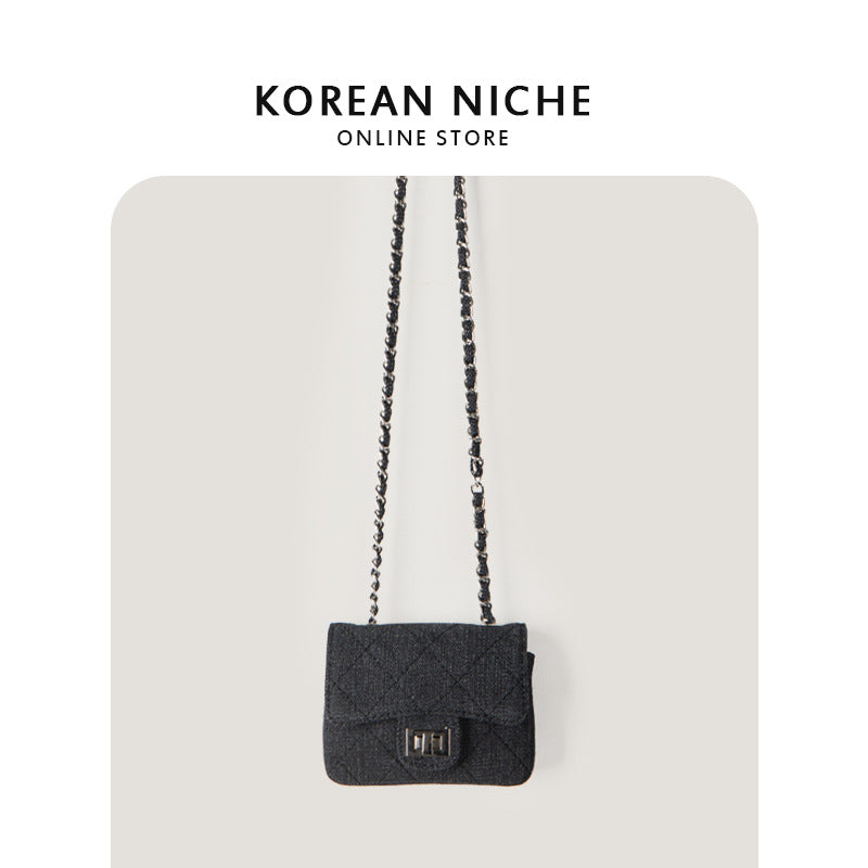 Women's Design Mini Fashionable Diamond Plaid Denim Crossbody Bags