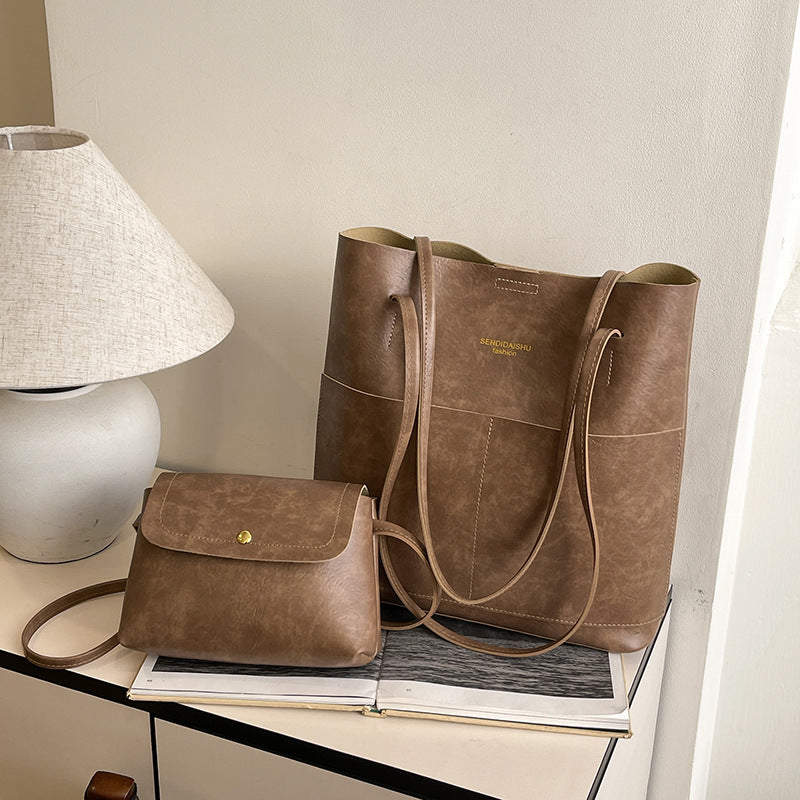 Solid Color Popular Two-piece Set Large Bags