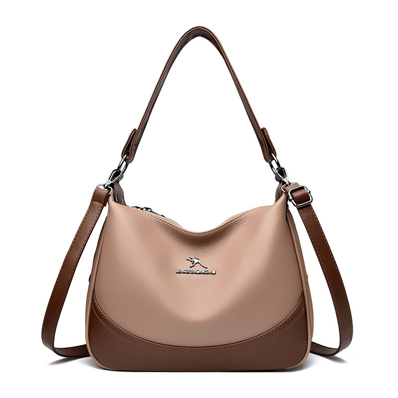 Female Lady Fashion Large Capacity Mom Contrasting Color Bags